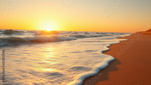 Scenic Beach Serenity at Twilight AI generated