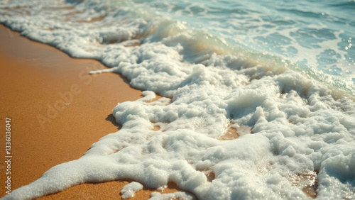 Serene Waves on the Shoreline generate by AI
