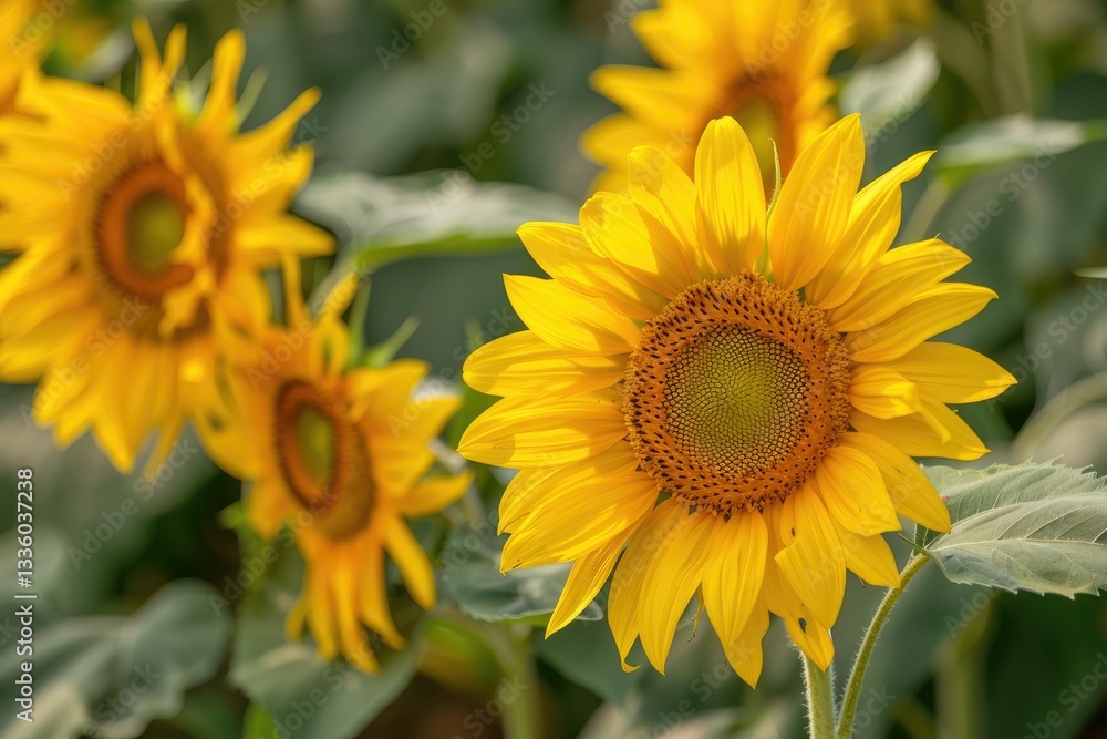High Resolution Visual of Sunflowers in a Sunflower Field High Resolution Visual of Sunflowers in a Sunflower Field