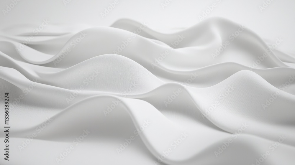 Obraz premium A white, flowing fabric with gentle curves and folds.