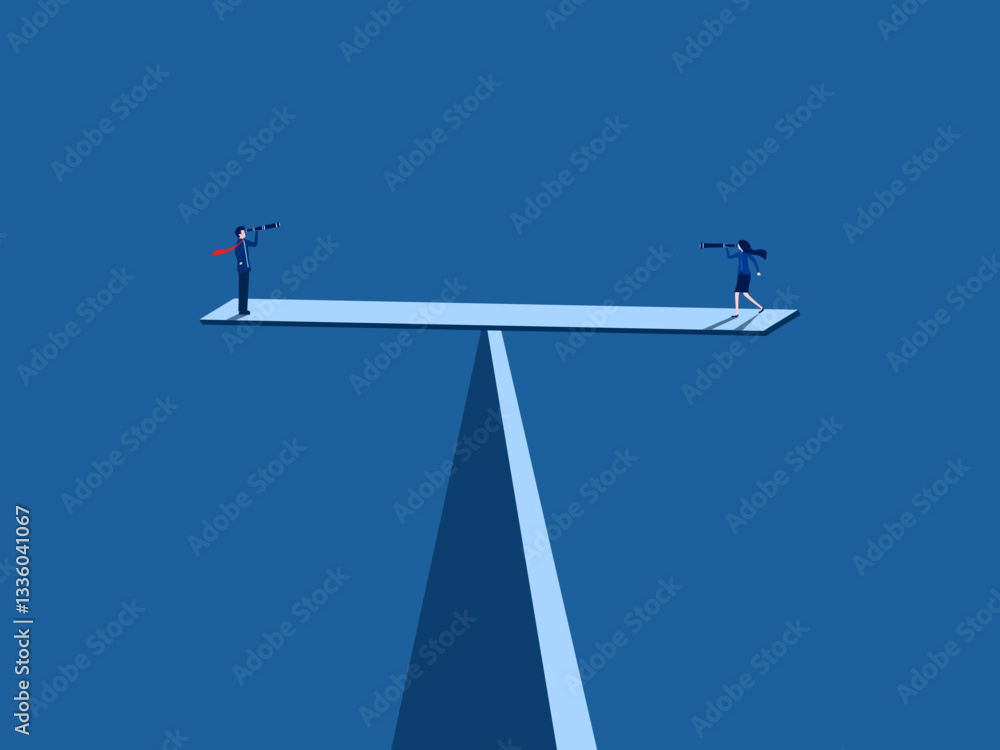 gender equality, two men and women on equal balance gender equality, two men and women on equal balance