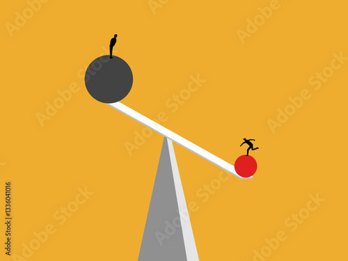 unequal, support, two people on different balances