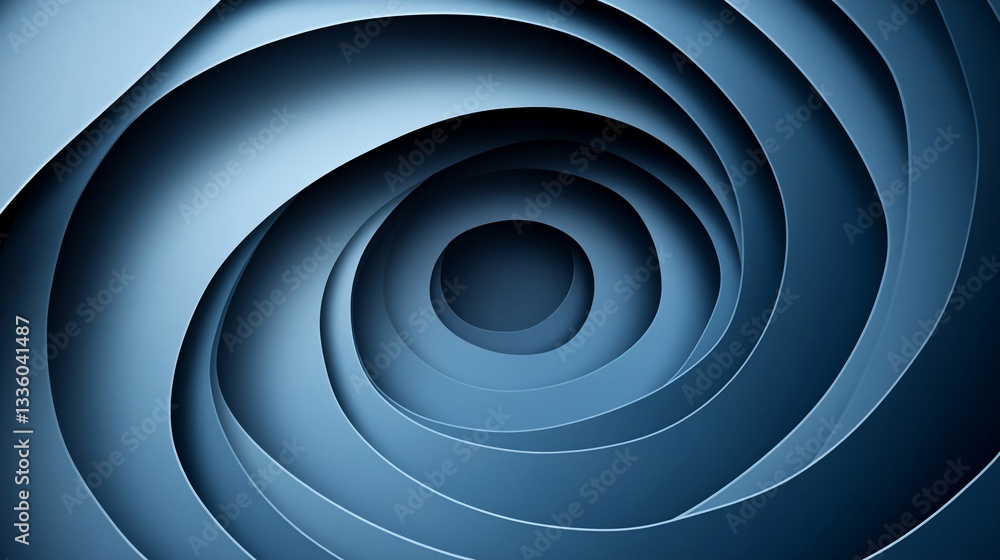 A Captivating Descent: Abstract Blue Tones Spiral into a Central Void A Captivating Descent: Abstract Blue Tones Spiral into a Central Void