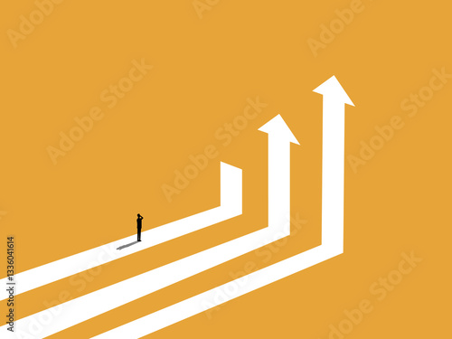 Low profit, businessman on the lowest growth path