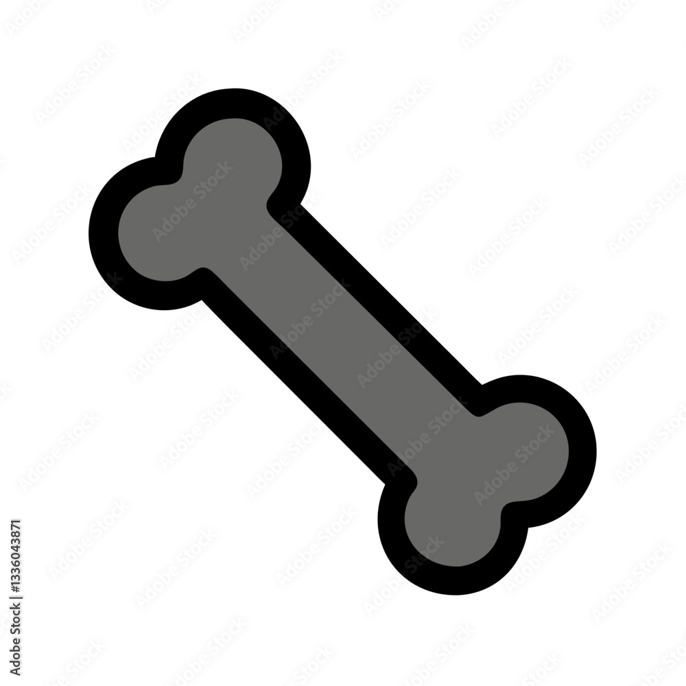 Black and gray dog bone icon Black and gray dog bone icon