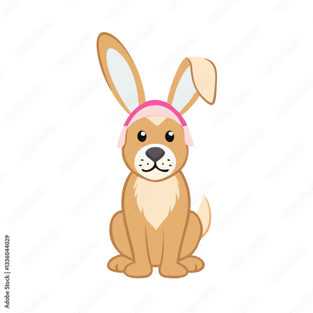 Obraz premium Cute dog wearing bunny ears