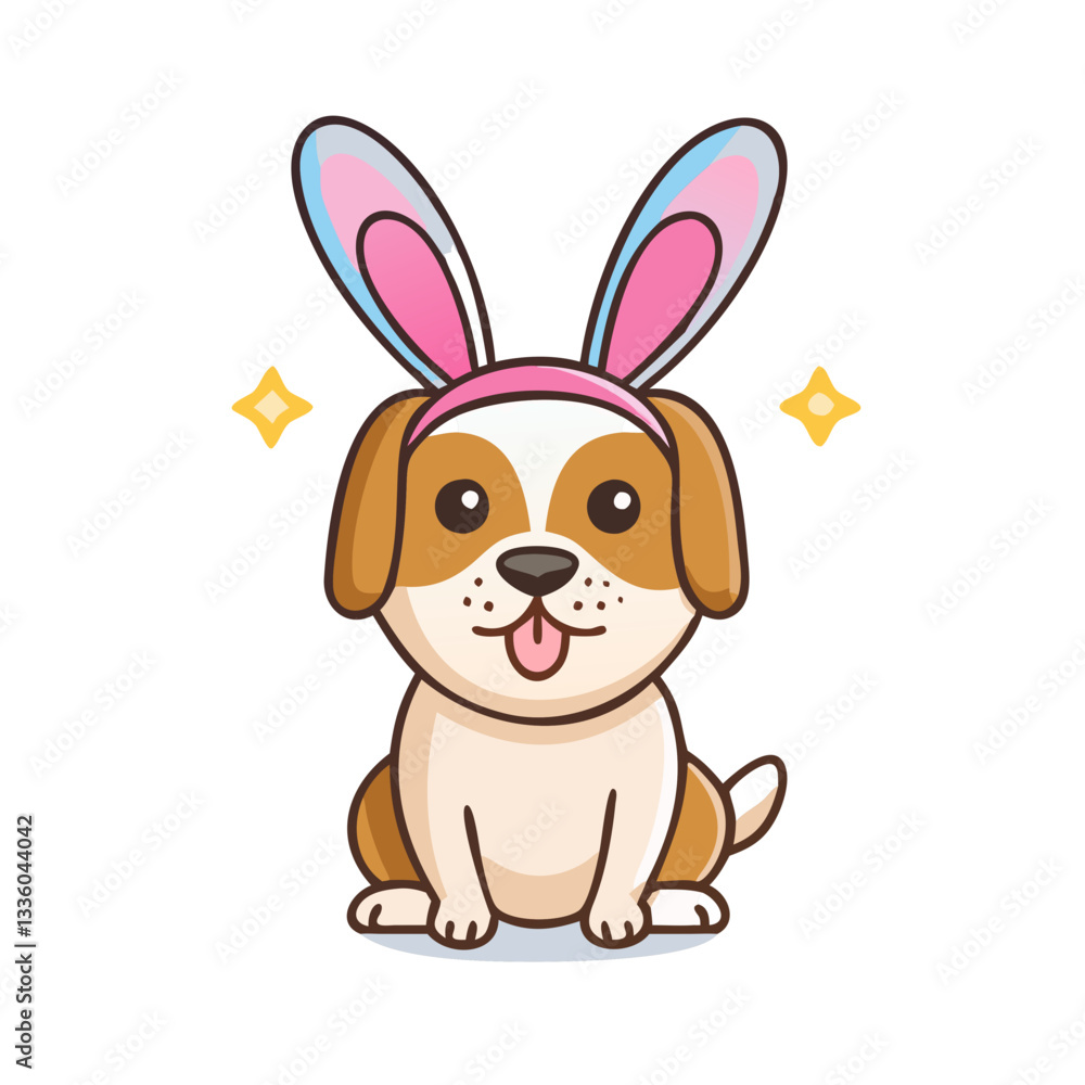 Dog with pink bunny ears headband Dog with pink bunny ears headband