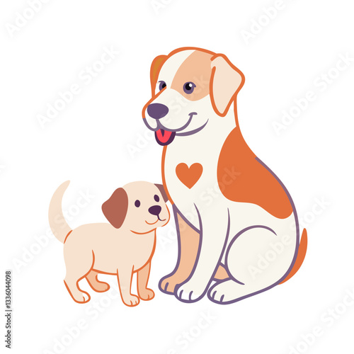 Wallpaper Mural Dog with puppy and heart on chest Torontodigital.ca