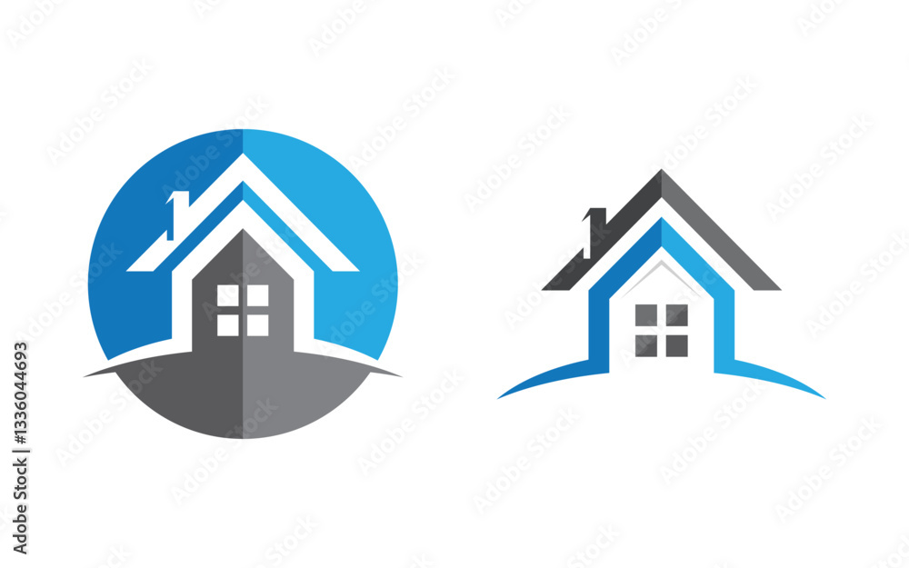 Home industrial Property concept icon logo illustration v.11 Home industrial Property concept icon logo illustration v.11