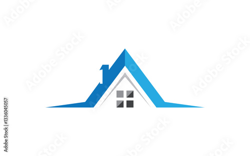 Home industrial Property concept icon logo illustration v.21