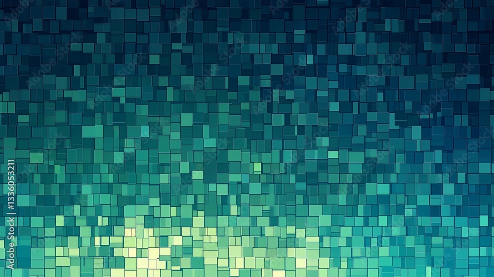 Aqua Tones of Pixelated Rectangles for Modern Tech Abstract Background Aqua Tones of Pixelated Rectangles for Modern Tech Abstract Background