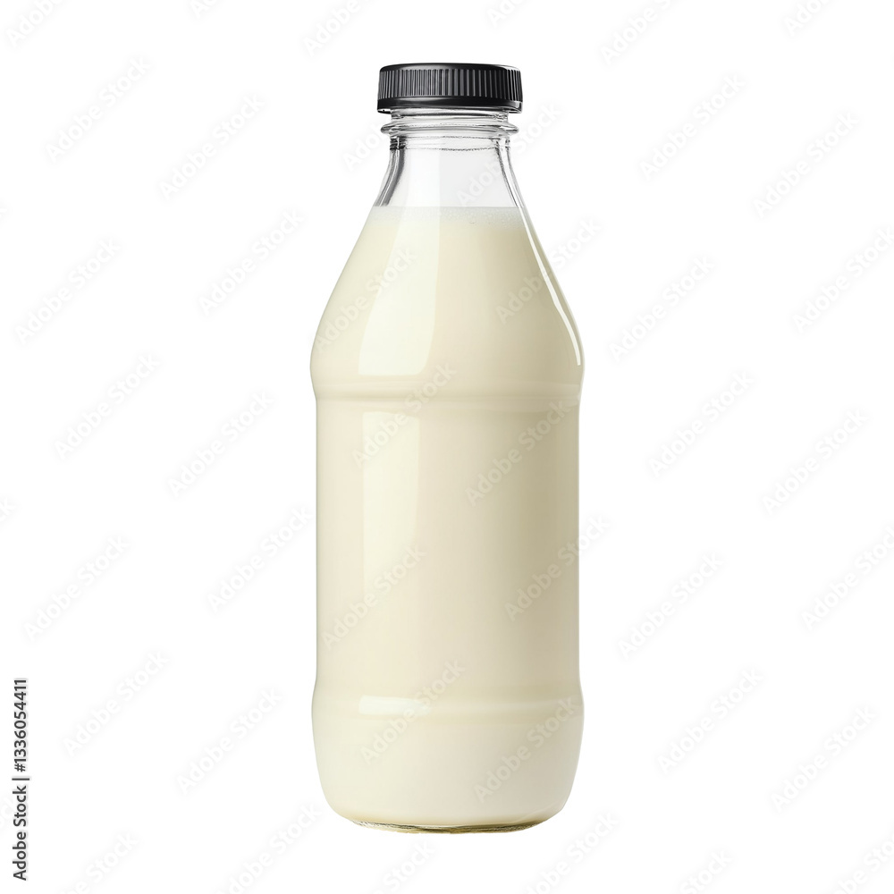 bottle of milk isolated on transparent background cutout. PNG bottle of milk isolated on transparent background cutout. PNG