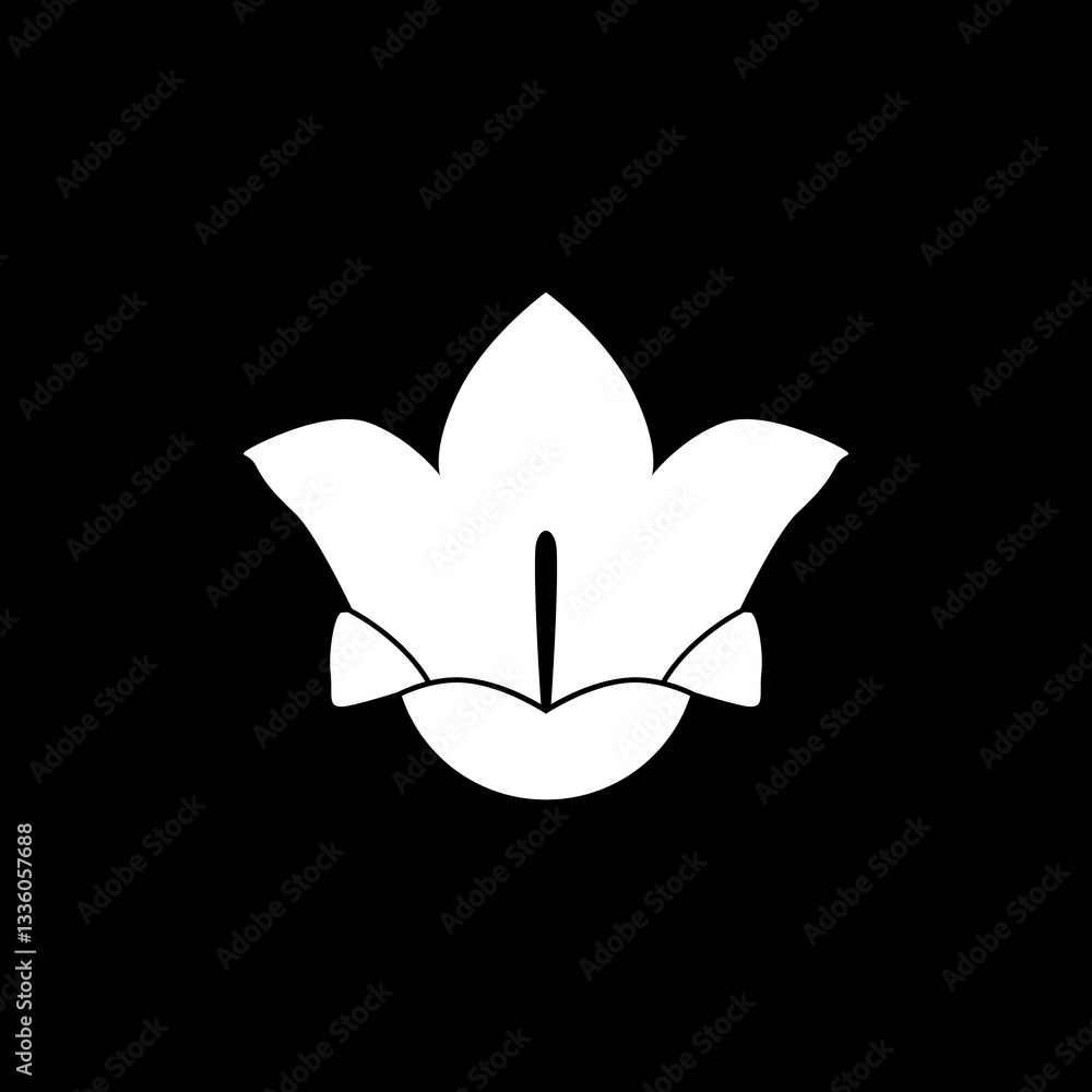 Silhouette of the Floral Emblem of Sweden, Swedish Bell, Campanula rotundifolia, Harebell, small bluebell, can use for Logo, Apps, Pictogram, Emblem, Ornate, Decoration, or Grpahic Design Element. Silhouette of the Floral Emblem of Sweden, Swedish Bell, Campanula rotundifolia, Harebell, small bluebell, can use for Logo, Apps, Pictogram, Emblem, Ornate, Decoration, or Grpahic Design Element.