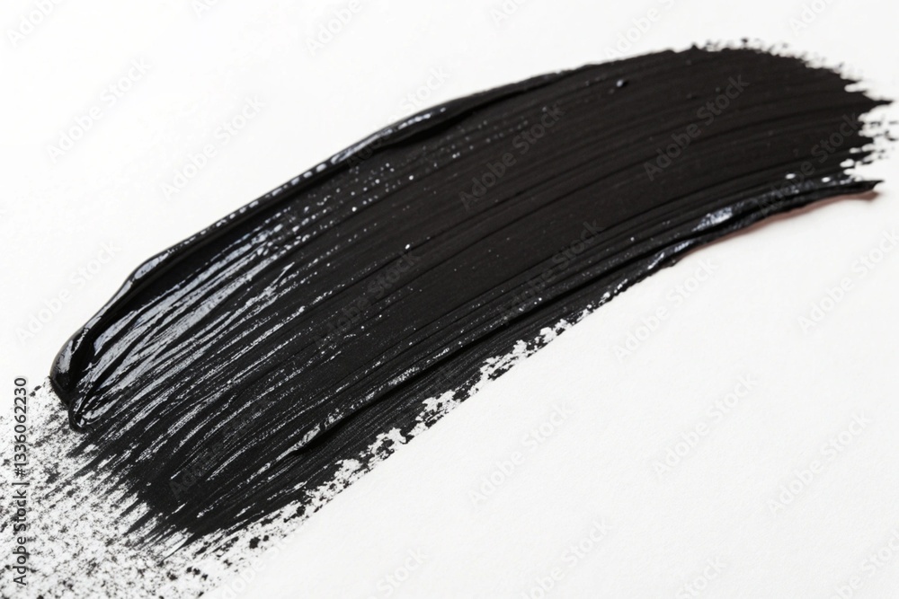 Fototapeta premium Abstract Black Brushstroke Texture on White Background