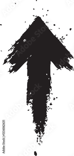 black arrow pointing up. vector