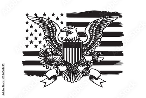 USA Eagle Shield Proud Symbol of America vector