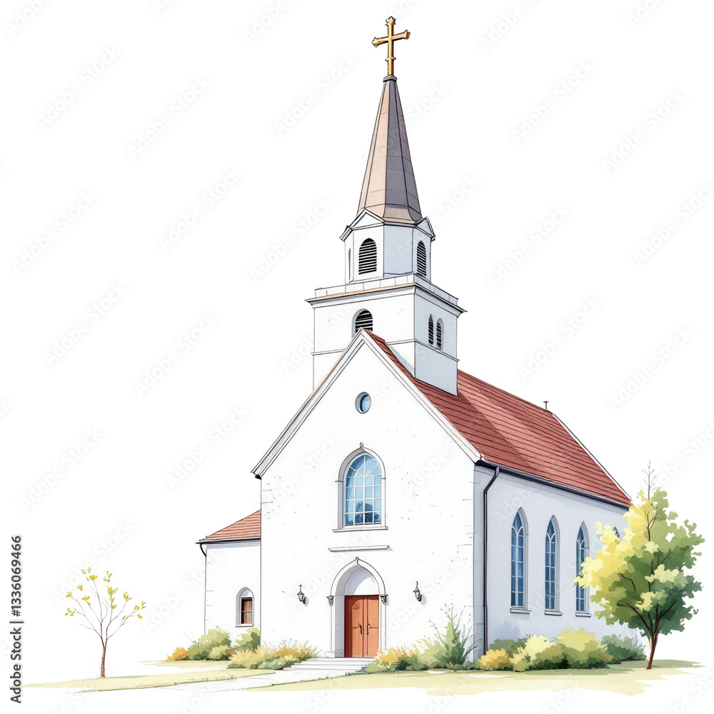 Traditional Church Building PNG Clipart,Christian Architecture with Steeple and Cross, Religious Digital Art Traditional Church Building PNG Clipart,Christian Architecture with Steeple and Cross, Religious Digital Art