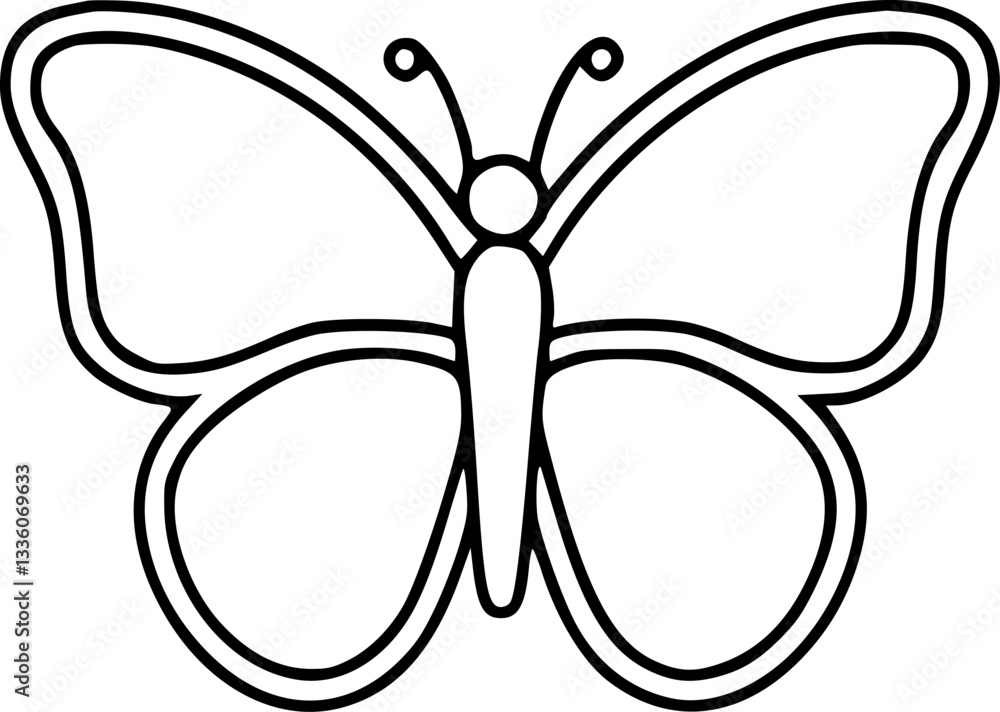 Butterfly vector illustration with decorative wings on a white background Butterfly vector illustration with decorative wings on a white background