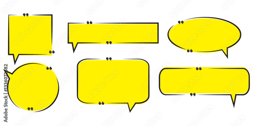 Obraz premium Quote icons set with realistic shadow. Discussion, quote, memo, or dialog popup on transparent background. 