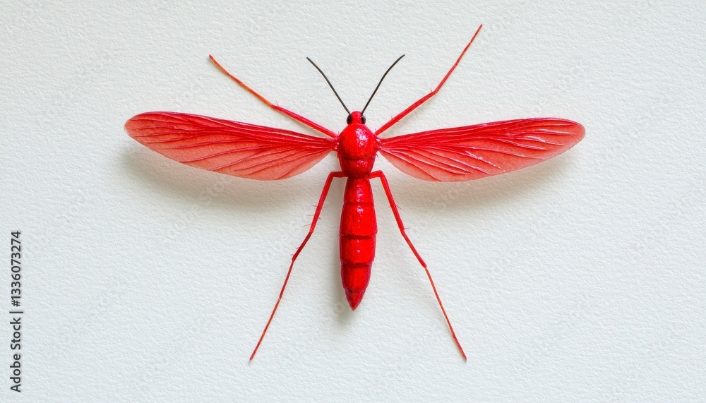 Detailed Red Fly Specimen Insect Macro Close up Artistic Presentation Isolated Entomology Detailed Red Fly Specimen Insect Macro Close up Artistic Presentation Isolated Entomology