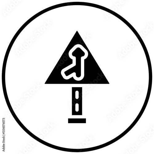 Vector Design Merging Road Icon Style