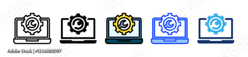 Online Service Icon Set With Multiple Style Collection