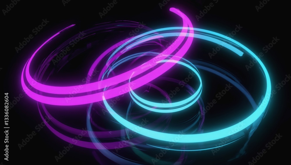 Glowing Neon Circle Art Glowing Neon Circle Art