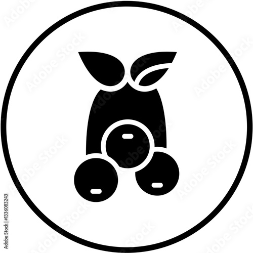 Blueberries Vector Design Icon Style