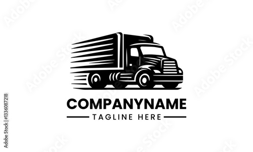 Stylized semi-truck vector graphic. Transportation and logistics design.