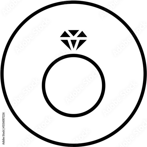 Vector Design Diamond Ring Icon Style