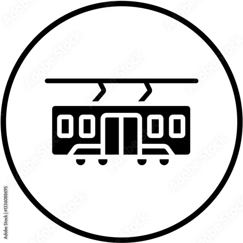 Vector Design Tramcar Icon Style