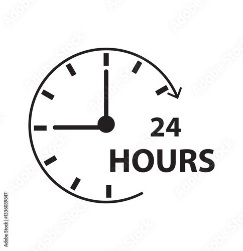 24 Hours support solid icons. Containing data, strategy, planning, research solid icons collection. Vector illustration. For website design, logo, app, template, ui, etc .