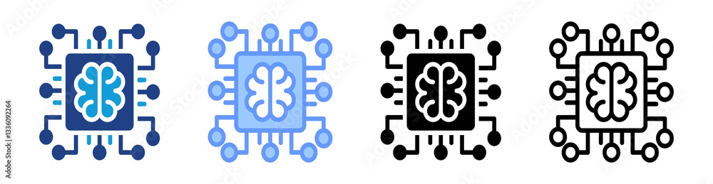 Machine Learning icon set multiple style collection Machine Learning icon set multiple style collection