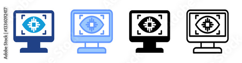 Computer Vision icon set multiple style collection