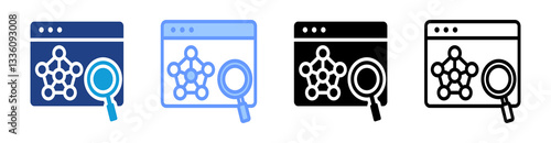 Heuristic Search icon set multiple style collection