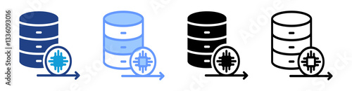 Data Fusion icon set multiple style collection