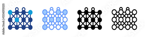 Recurrent Neural Network icon set multiple style collection