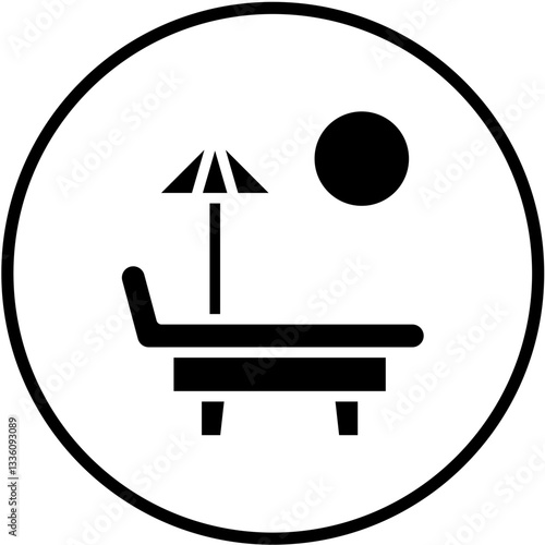 Vector Design Sun Bed Icon Style