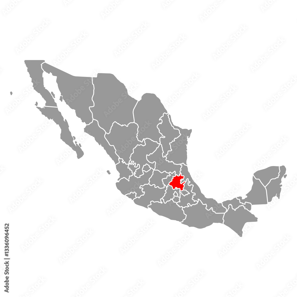Hidalgo of Mexico map shape, travel web concept icon vector illustration .