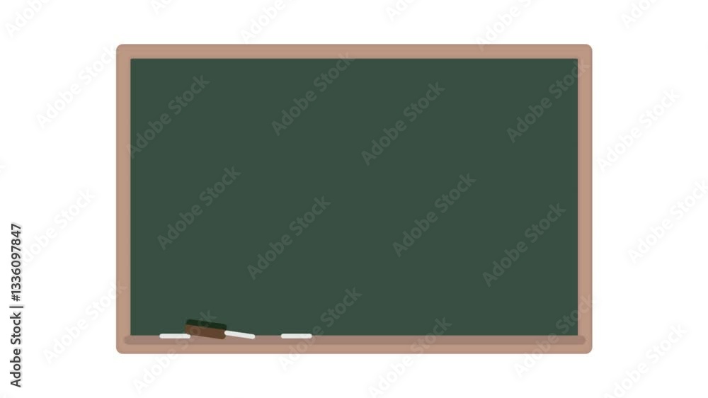 Flat design animated blackboard. Simple animation of a classroom chalkboard. Animated black chalkboard with eraser and chalk. Animation blackboard for your education.
Flat design animated blackboard. Simple animation of a classroom chalkboard. Animated black chalkboard with eraser and chalk. Animation blackboard for your education.