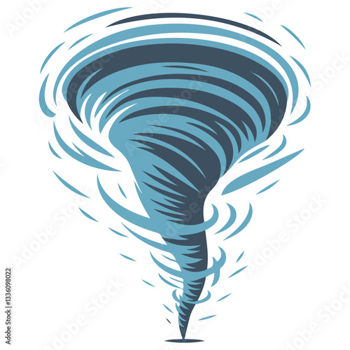 Cartoon Tornado Design Swirl Vector Illustration