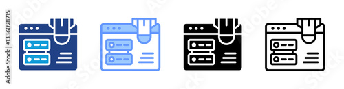 Ddos icon set multiple style collection