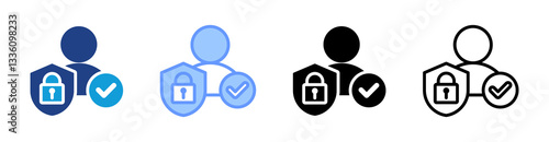 Permissioned icon set multiple style collection