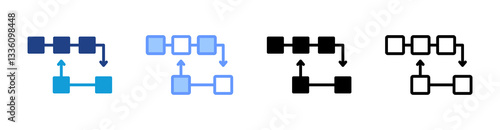 Side Chain icon set multiple style collection