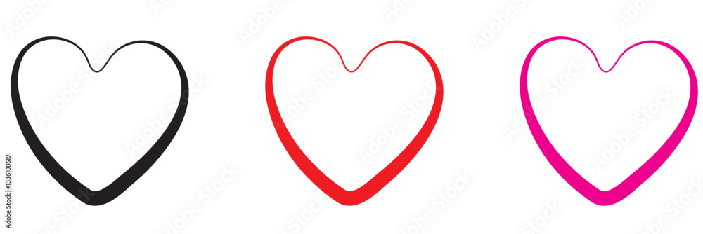 Heart, love, romance or valentine's day red heart. Heart vector icons. Artistic red heart love symbols isolated editable vector. Heart, love, romance or valentine's day red heart. Heart vector icons. Artistic red heart love symbols isolated editable vector.
