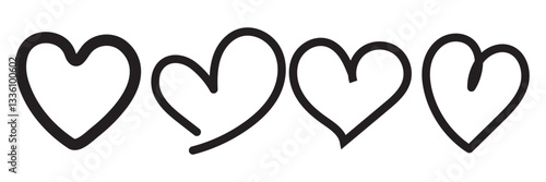 Heart, love, romance or valentine's day red heart. Heart vector icons. Artistic red heart love symbols isolated editable vector illustration.