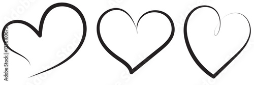 Heart, love, romance or valentine's day red heart. Heart vector icons. Artistic red heart love symbols isolated editable vector. 