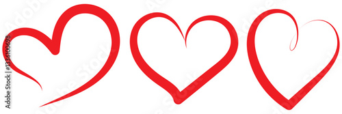 Heart, love, romance or valentine's day red heart. Heart vector icons. Artistic red heart love symbols isolated editable vector. 