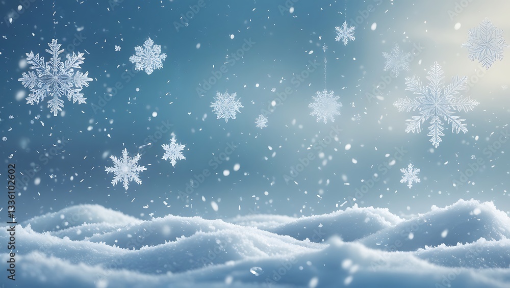 christmas background with snow and snowflakes christmas background with snow and snowflakes