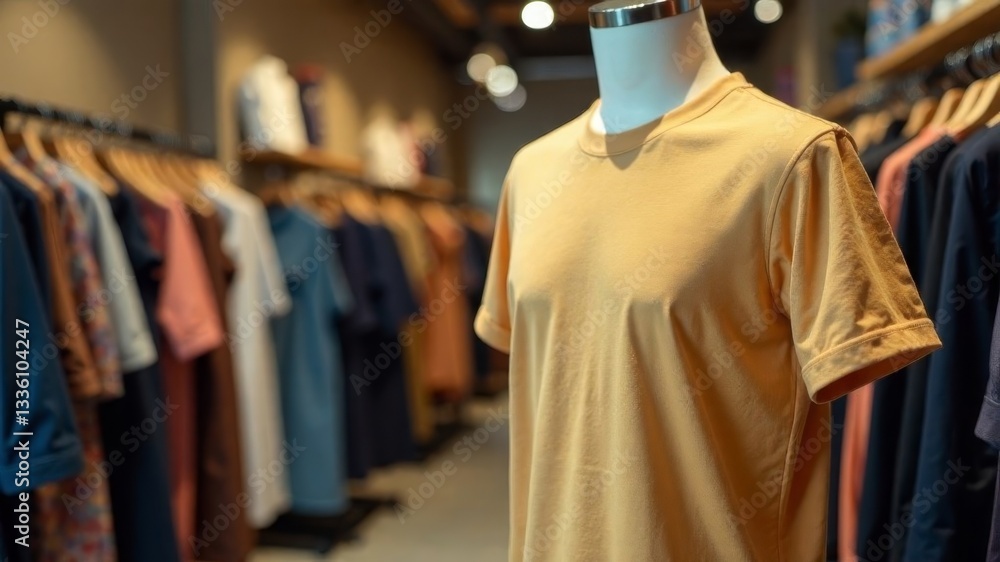 Obraz premium yellow t-shirt on a mannequin in a store